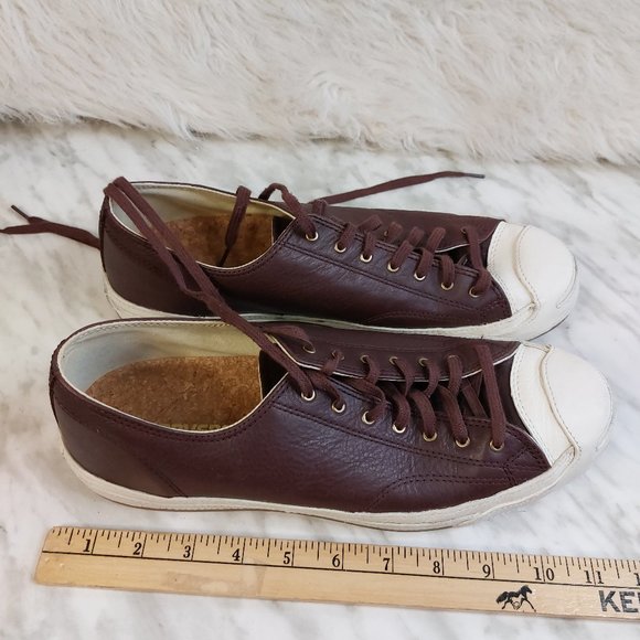 Converse Unisex Brown Leather Lace Up Size Men-10.5 Beautiful all leather . - Picture 3 of 8